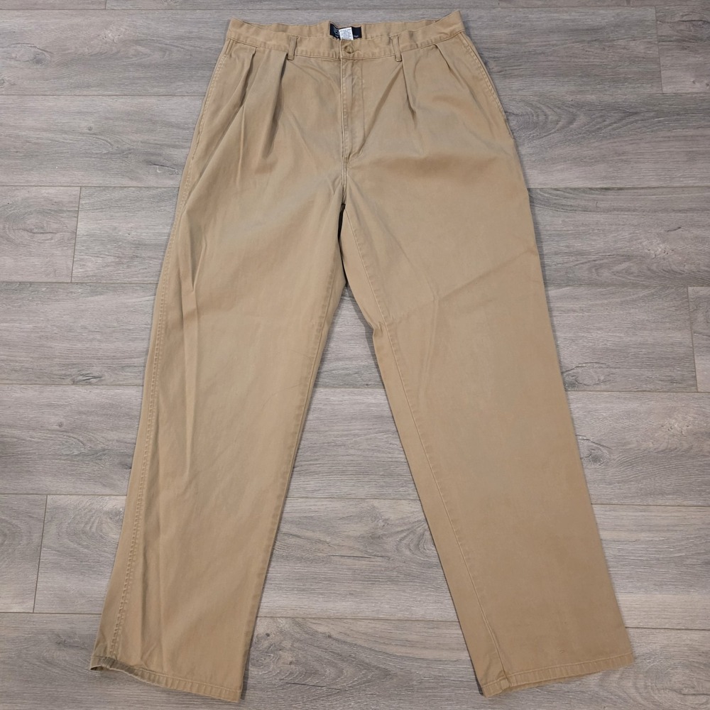 Vtg Polo Ralph Lauren Khaki Chino Pants Mens 35x32 Dark Tan Preppy Classic 90s